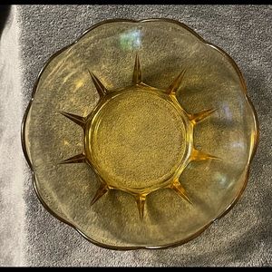 Vintage Mid Century Modern Amber Serving Bowl 8 in.